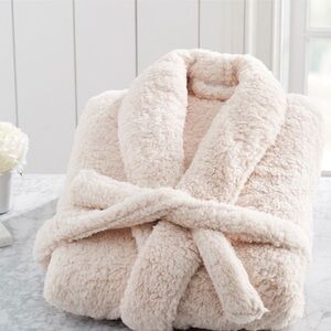 Pottery Barn | Teddy Bear Faux Fur Sherpa Robe Beige Cozy Soft Neutral